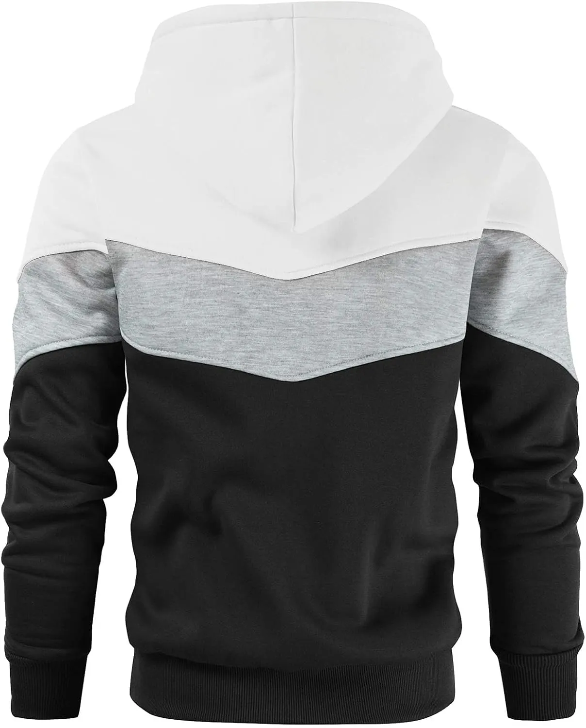 Gesean Men's Novelty Color Block Pullover Fleece Hoodie Long Sleeve Casual Sweatshirt with Pocket