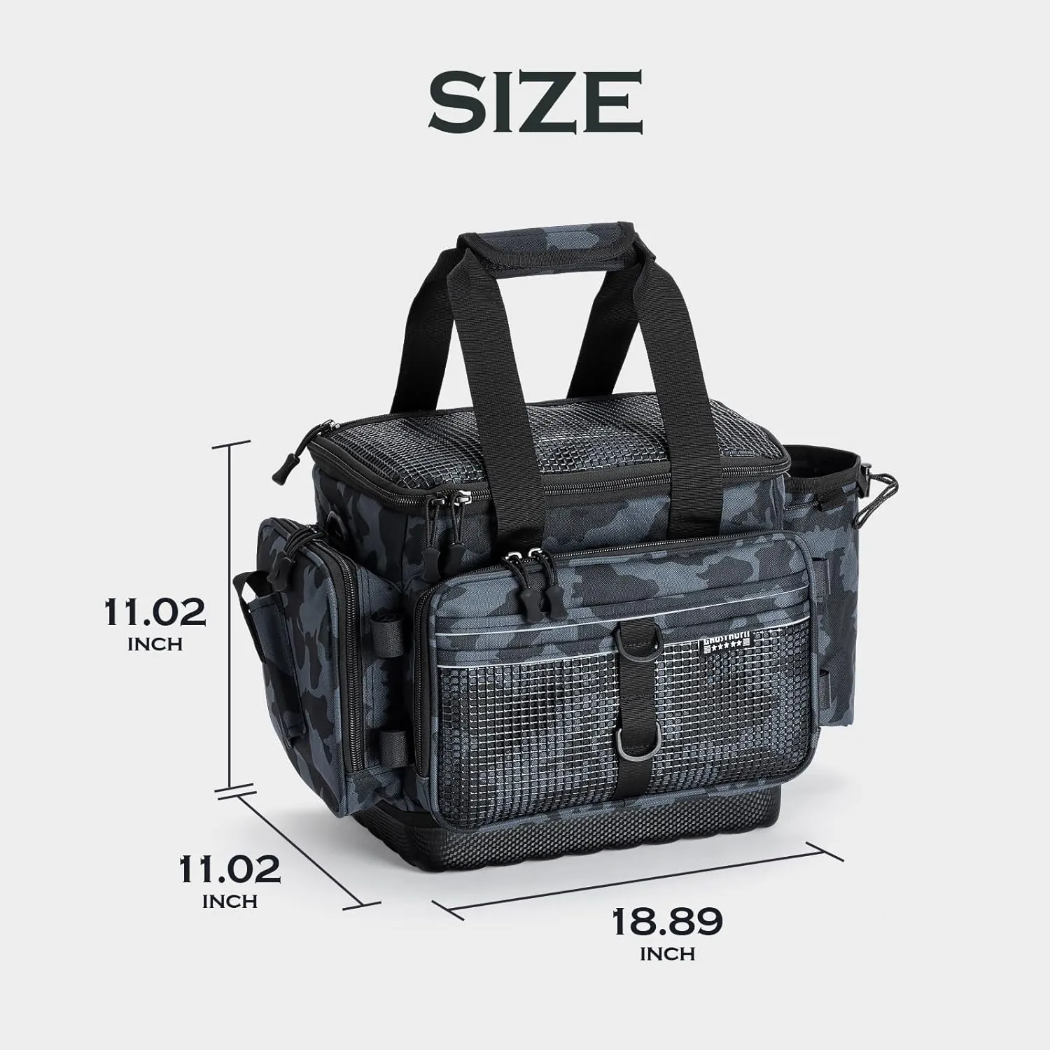 Ghosthorn Fishing Tackle Bag for Saltwater & Freshwater - Versatile Water Resistant Tackle Box Bag Stores Up to 6 Bait Boxes - Durable Fishing Gear Organizer