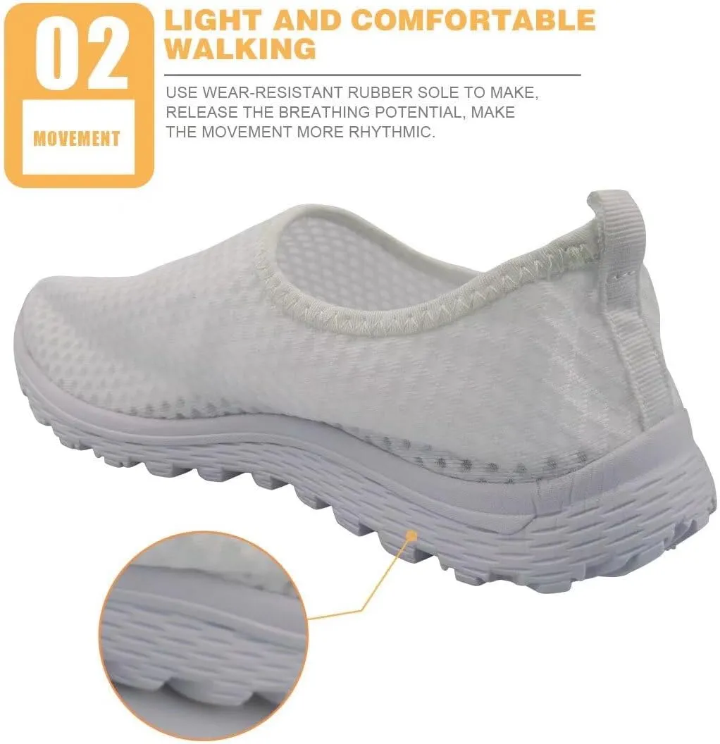 GIFTPUZZ Women Men Casual Non Slip Comfort Walking Shoes Soft Lightweight Slip On Sneakers