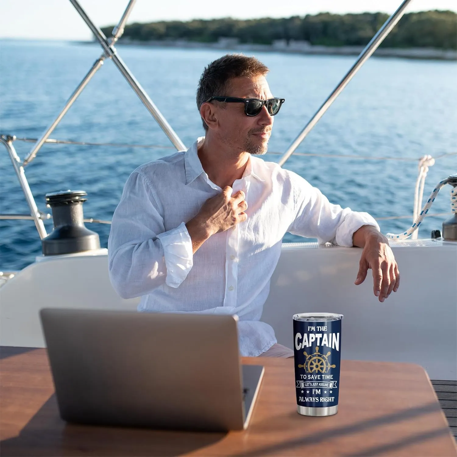 Gifts for Boat Owners, Boat Stuff Accessories Gift for Men, Captain Boater Gifts Tumbler 20Oz, Boating Captain Gift for Men
