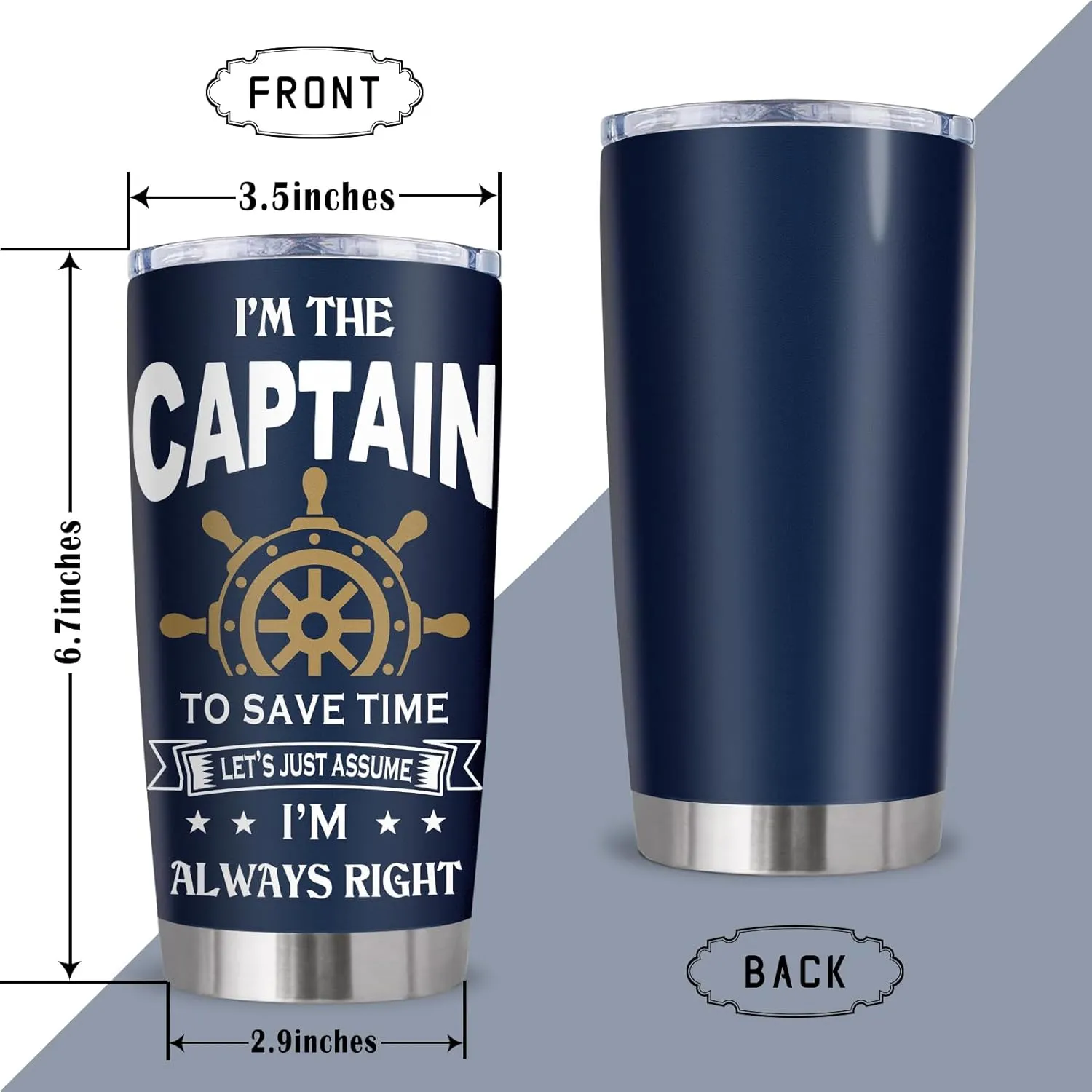 Gifts for Boat Owners, Boat Stuff Accessories Gift for Men, Captain Boater Gifts Tumbler 20Oz, Boating Captain Gift for Men