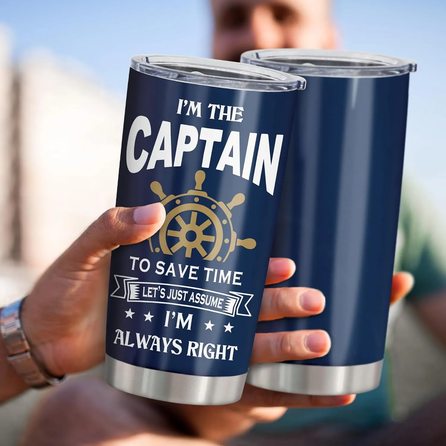 Gifts for Boat Owners, Boat Stuff Accessories Gift for Men, Captain Boater Gifts Tumbler 20Oz, Boating Captain Gift for Men