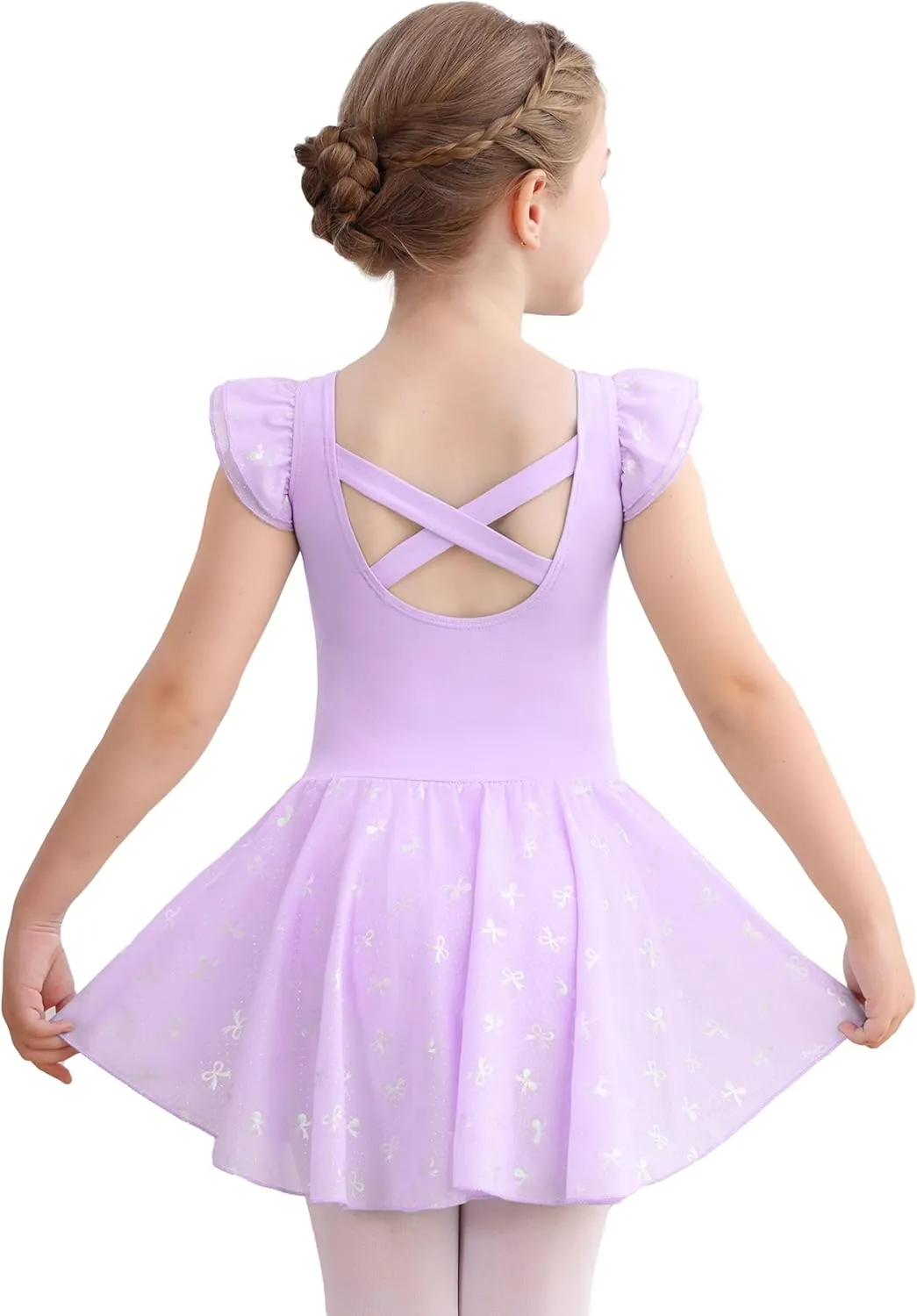 Girls Ballet Leotards Skirt Toddler Dance Ballerina Dresses Outfit Gymnastic Ruffle Butterfly Sleeve