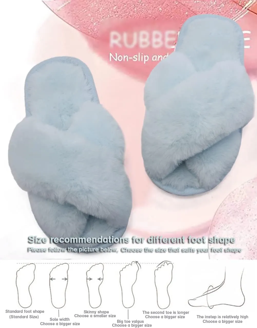 Girl's Fuzzy Fluffy Furry Slippers Fur Flip Flop Open Toe kids Slippers Cross Band Shoes Slides for Girls House Home Indoor Outdoor