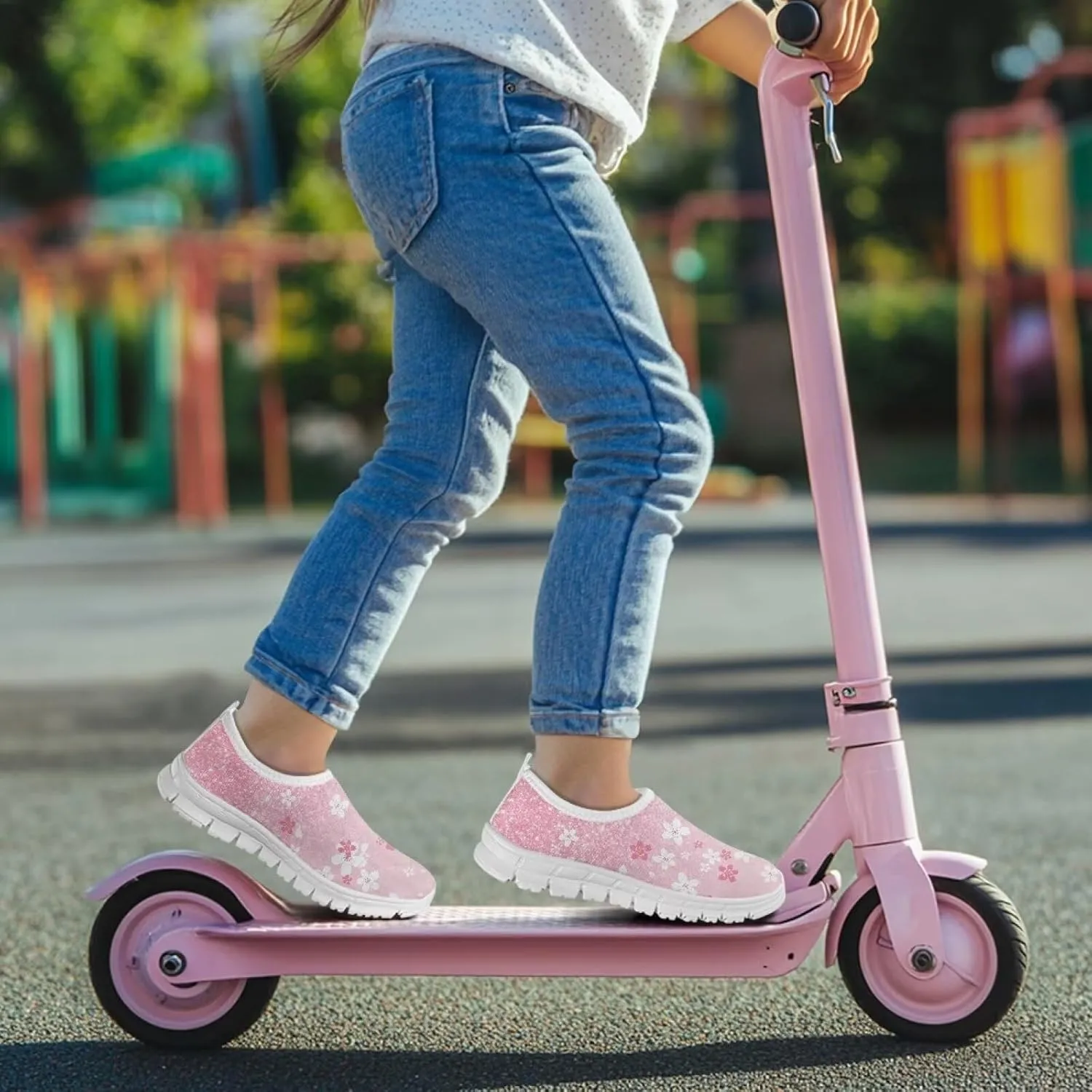 Girls Kids Slip On Sneakers Big Kids Casual Gym Tennis Shoes Soft Sole