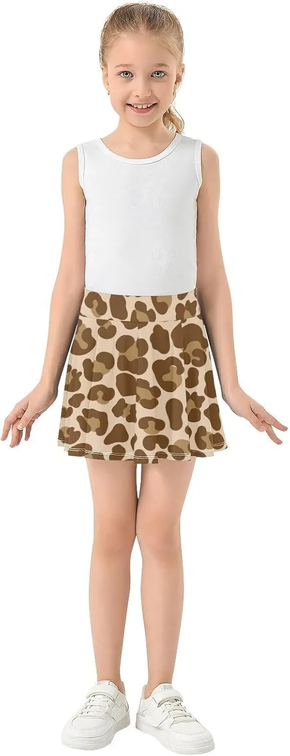 Girls Skorts Active Athletic Skirts with Inner Built-in Shorts for Golf Tennis 3-12T Colorful Groovy Wave