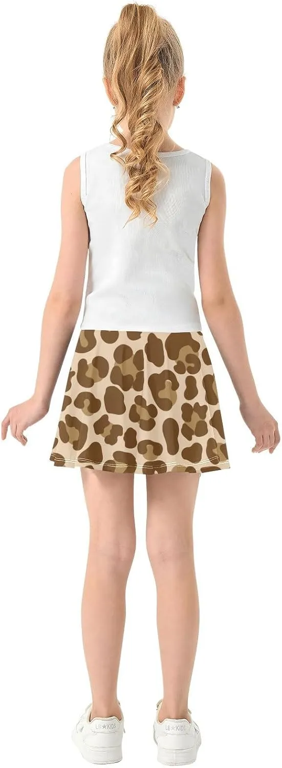 Girls Skorts Active Athletic Skirts with Inner Built-in Shorts for Golf Tennis 3-12T Colorful Groovy Wave