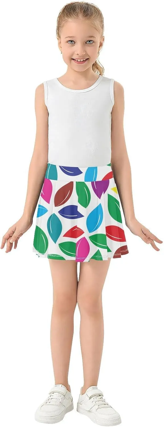 Girls Skorts Active Athletic Skirts with Inner Built-in Shorts for Golf Tennis 3-12T Geometric Stars Hot Pink