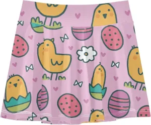 Girls Skorts Active Athletic Skirts with Inner Built-in Shorts for Golf Tennis 3-12T Green Daisy