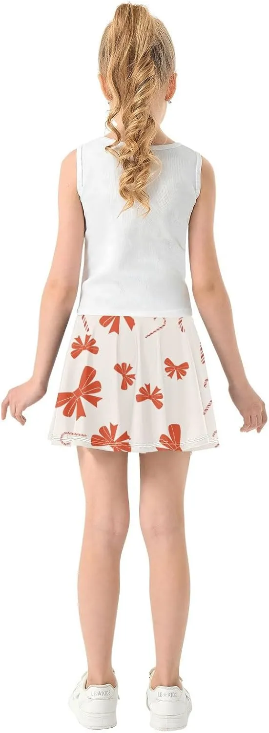 Girls Skorts Active Athletic Skirts with Inner Built-in Shorts for Golf Tennis 3-12T Pink Butterfly Black