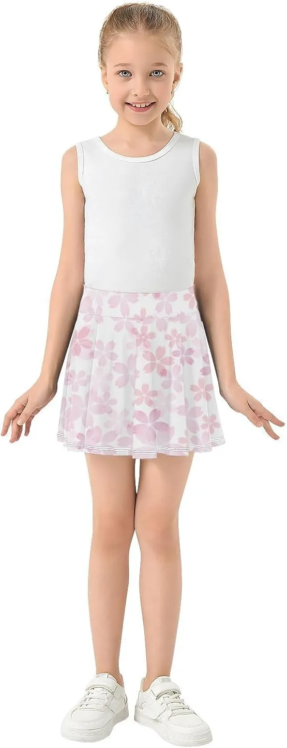 Girls Skorts Active Athletic Skirts with Inner Built-in Shorts for Golf Tennis 3-12T Polka Dot Pink