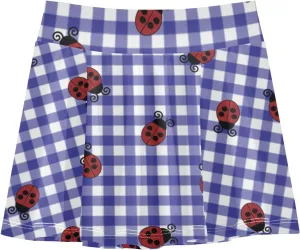 Girls Skorts Active Athletic Skirts with Inner Built-in Shorts for Golf Tennis 3-12T Red and Green Stripes