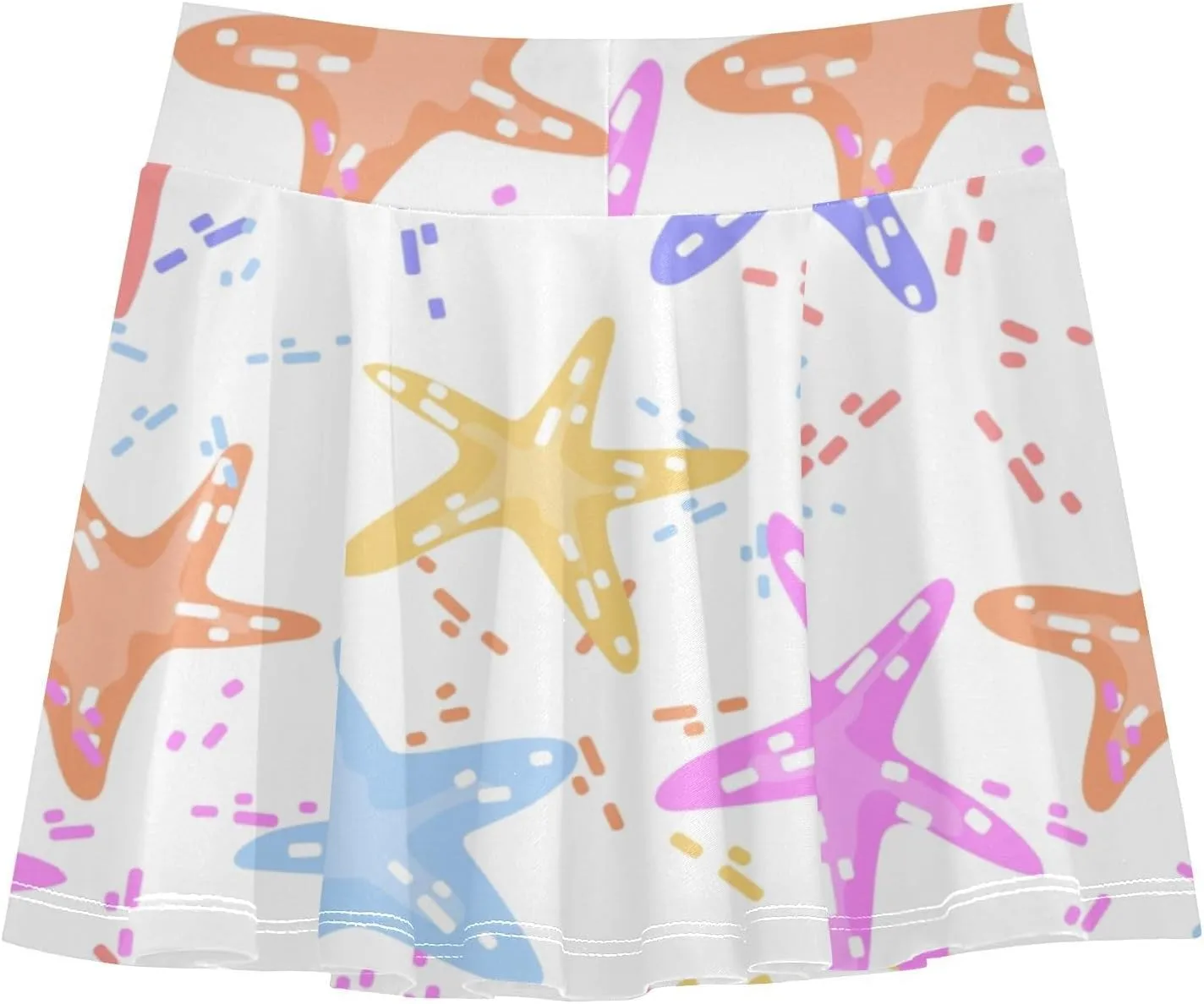 Girls Skorts Active Athletic Skirts with Inner Built-in Shorts for Golf Tennis 3-12T White Rose Flowers