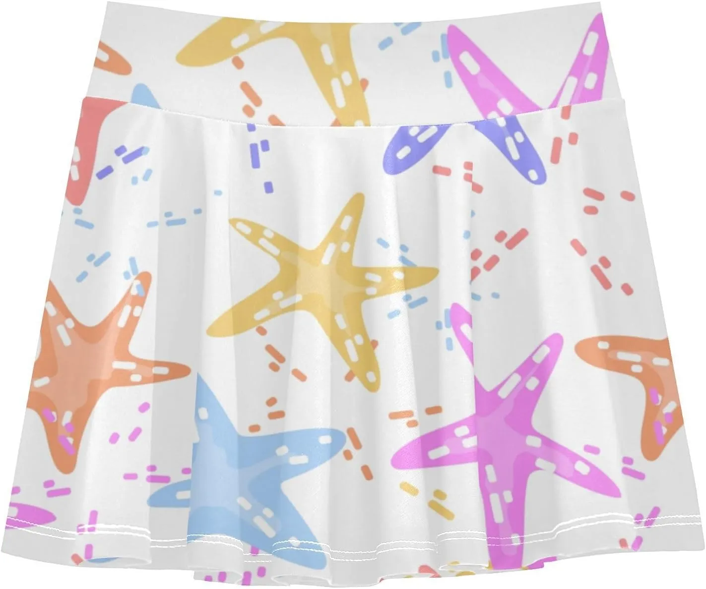 Girls Skorts Active Athletic Skirts with Inner Built-in Shorts for Golf Tennis 3-12T White Rose Flowers