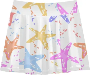 Girls Skorts Active Athletic Skirts with Inner Built-in Shorts for Golf Tennis 3-12T White Rose Flowers