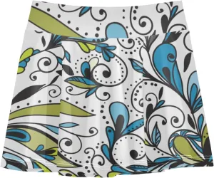 Girls Skorts Active Athletic Skirts with Inner Built-in Shorts for Golf Tennis Running Double Layer Design Stretchy 3-4T Abstract Floral Vintage