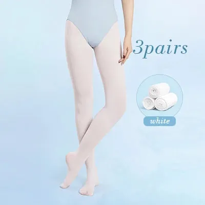 Girls Soft Ballet Tights White Pink Dance Pantyhose 40D Women Practice Stockings