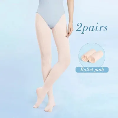 Girls Soft Ballet Tights White Pink Dance Pantyhose 40D Women Practice Stockings
