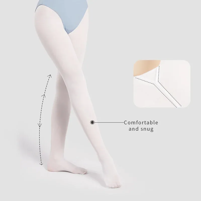 Girls Soft Ballet Tights White Pink Dance Pantyhose 40D Women Practice Stockings