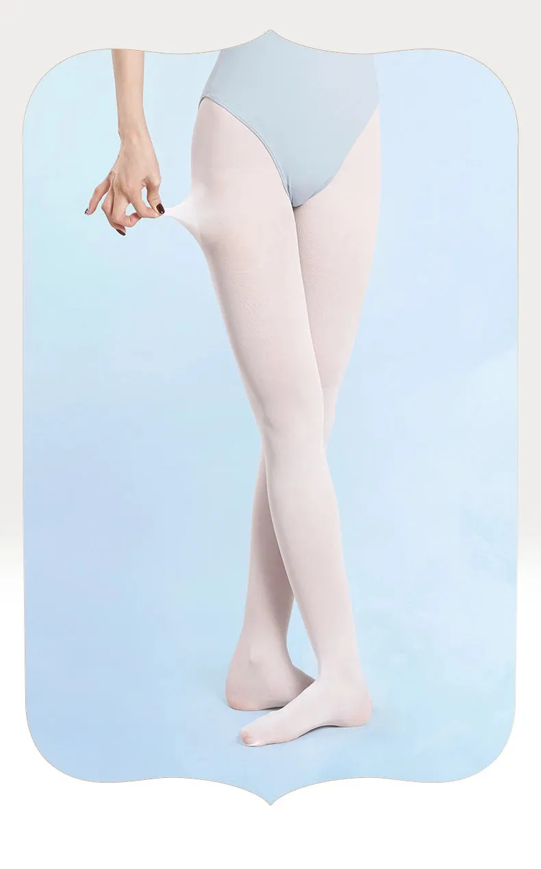Girls Soft Ballet Tights White Pink Dance Pantyhose 40D Women Practice Stockings