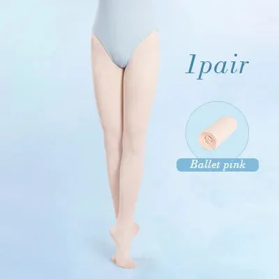 Girls Soft Ballet Tights White Pink Dance Pantyhose 40D Women Practice Stockings