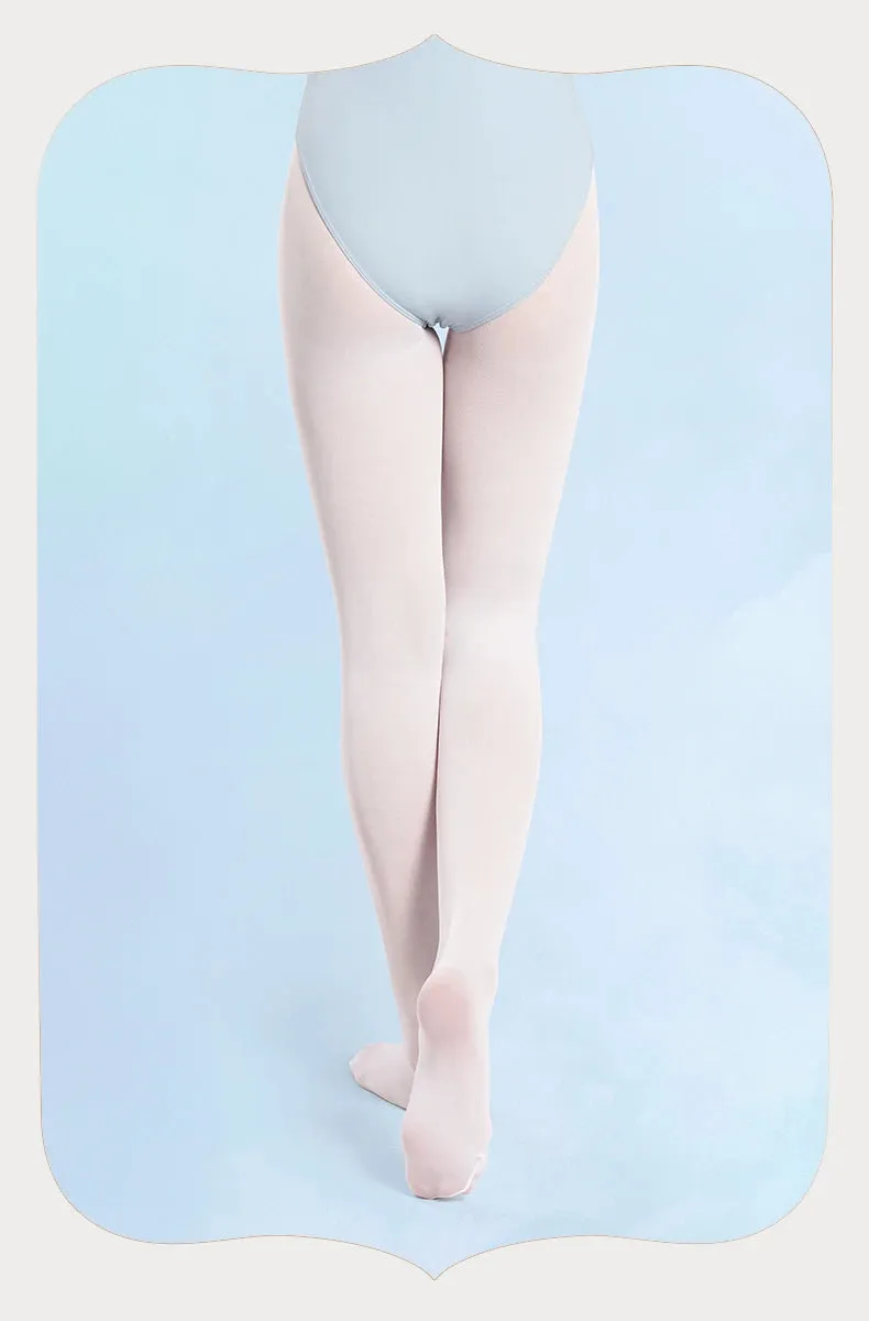 Girls Soft Ballet Tights White Pink Dance Pantyhose 40D Women Practice Stockings