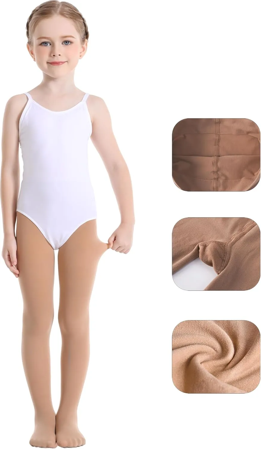 Girls Women Dance Ballet Tights Transition Leggings Ultra Soft Convertible Tights for Students (Toddler/Kids/Adult)