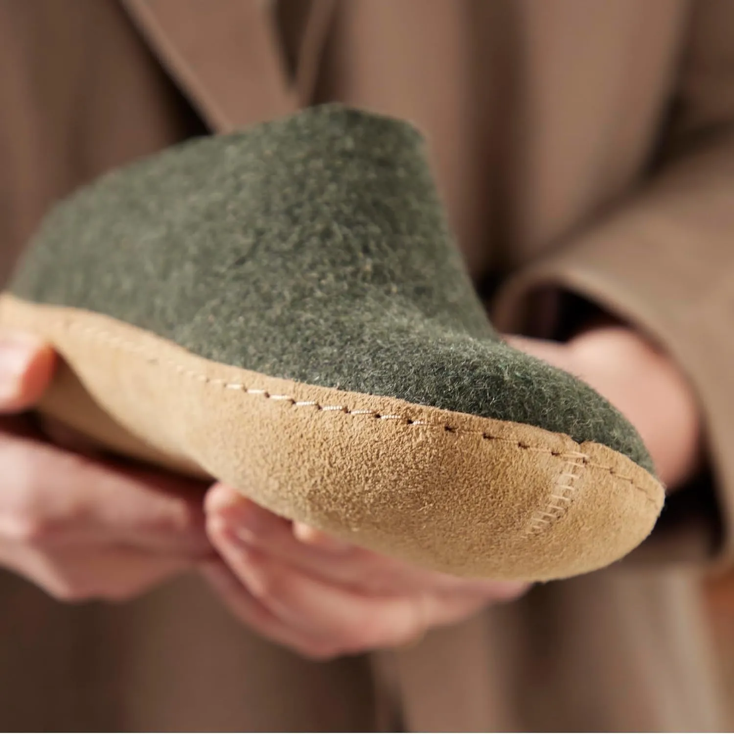 Glerups 100% high quality wool mix Slipper with leather sole - Unisex Slip-on