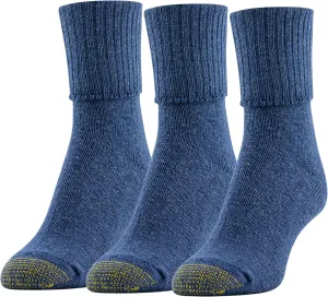 GOLDTOE Women's Bermuda Turn Cuff Socks, 3-Pairs