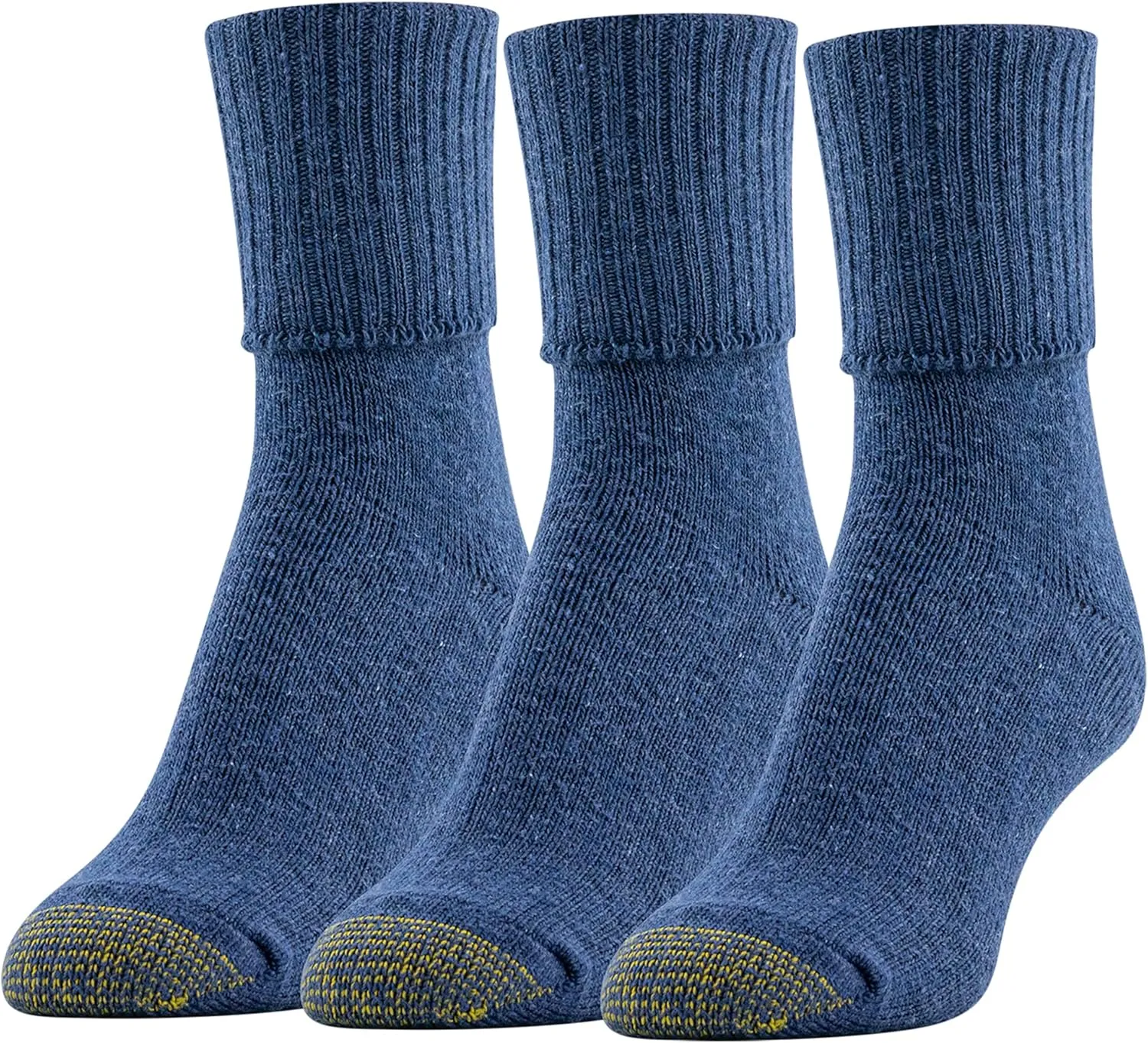 GOLDTOE Women's Bermuda Turn Cuff Socks, 3-Pairs