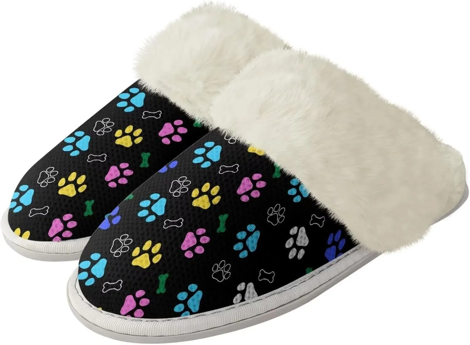 GOSTONG Women's House Slippers Slip on Fuzzy Slippers with Faux Furry Lining Non Slip Indoor Outdoor Warm Fluffy Slippers Size 5-13
