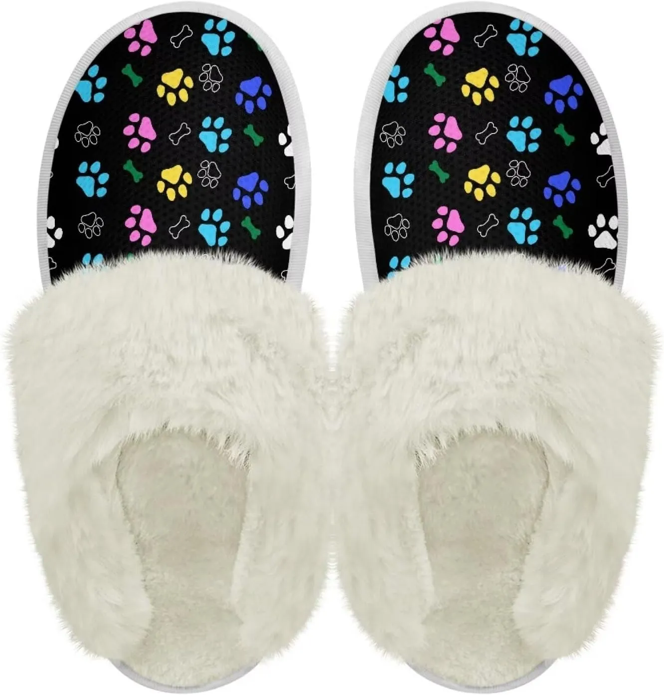 GOSTONG Women's House Slippers Slip on Fuzzy Slippers with Faux Furry Lining Non Slip Indoor Outdoor Warm Fluffy Slippers Size 5-13