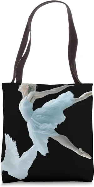 Graceful Ballerina and Swan Ballet Tote Bag