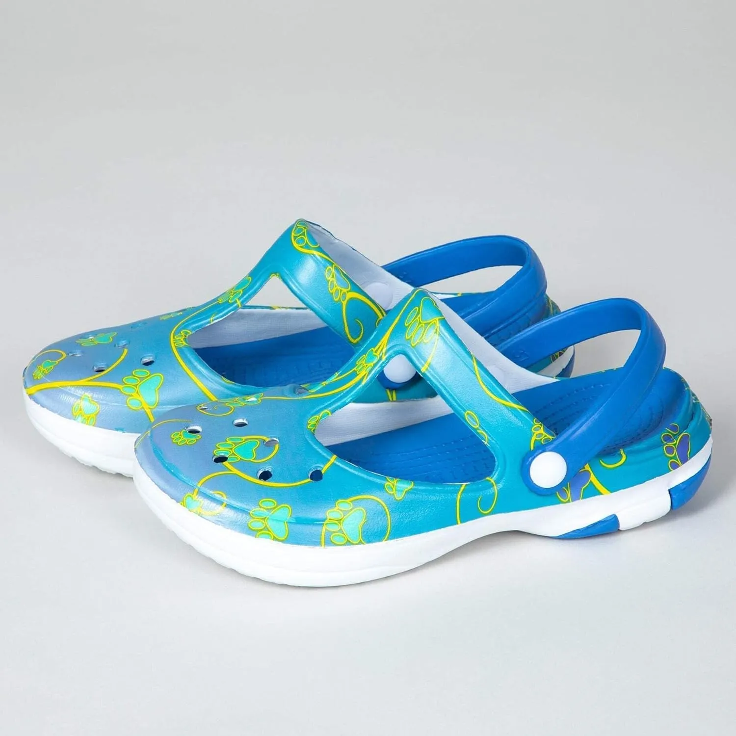 GreaterGood Multicolored Mary Jane Clogs Lightweight EVA Slip On Shoes Moveable Strap Quick Dry Garden Water Resistant Gifts for Women