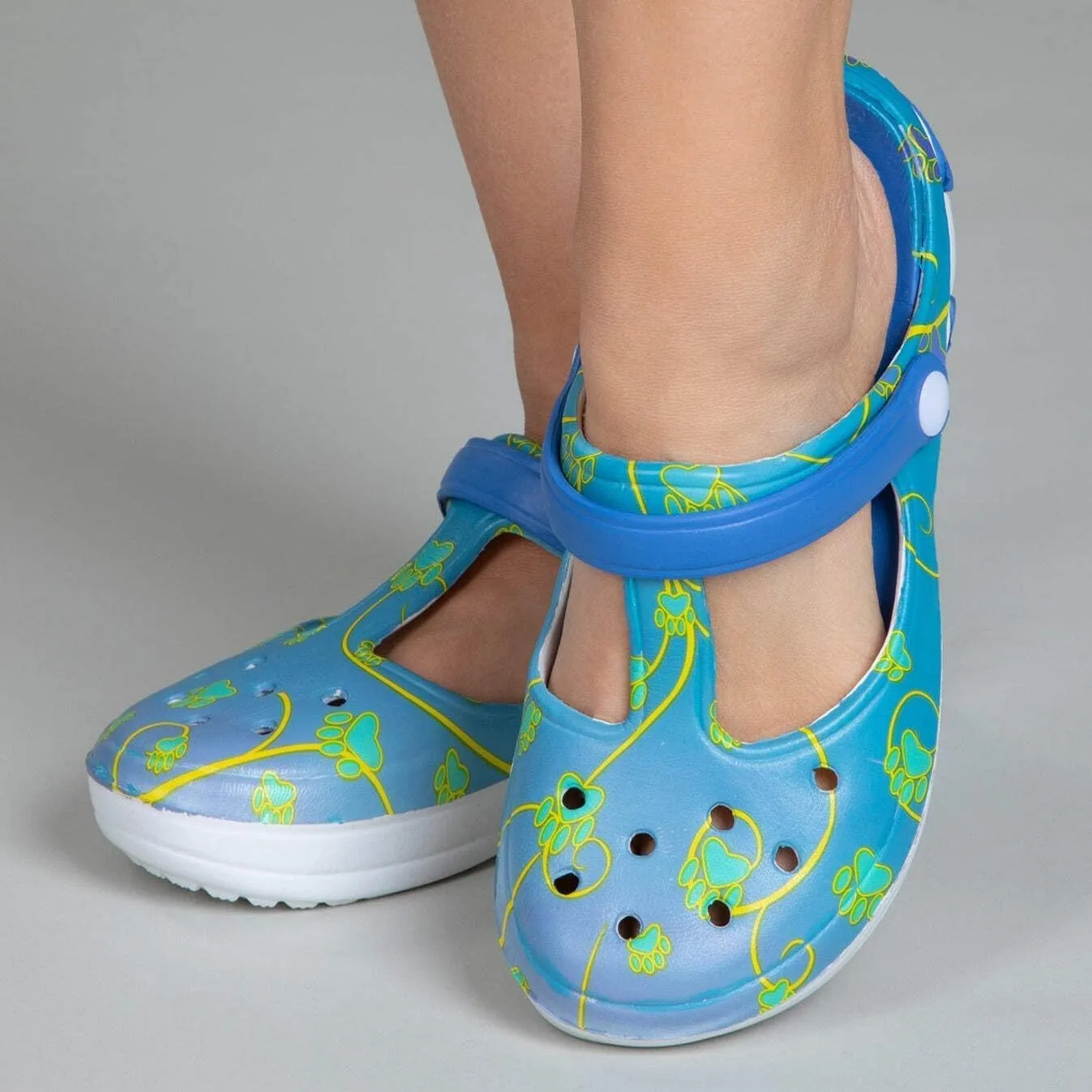 GreaterGood Multicolored Mary Jane Clogs Lightweight EVA Slip On Shoes Moveable Strap Quick Dry Garden Water Resistant Gifts for Women