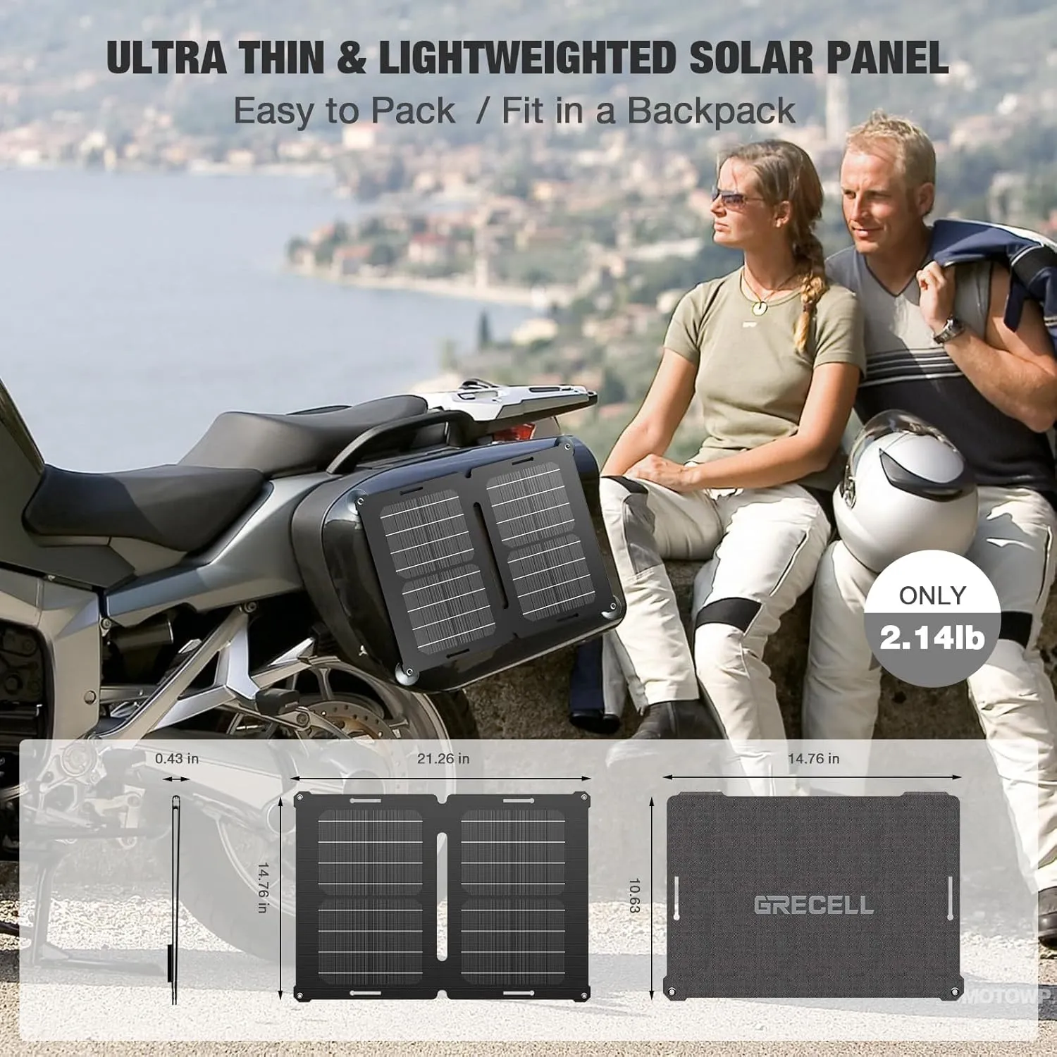 GRECELL 12V 25W Solar Battery Charger Maintainer, Portable Solar Panel Car Trickle Charger Waterproof 25 Watt Mono  SAE Cables Kit for Truck Boat RV Motorcycle Truck Marine Vehicle Battery