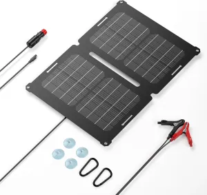 GRECELL 12V 25W Solar Battery Charger Maintainer, Portable Solar Panel Car Trickle Charger Waterproof 25 Watt Mono  SAE Cables Kit for Truck Boat RV Motorcycle Truck Marine Vehicle Battery