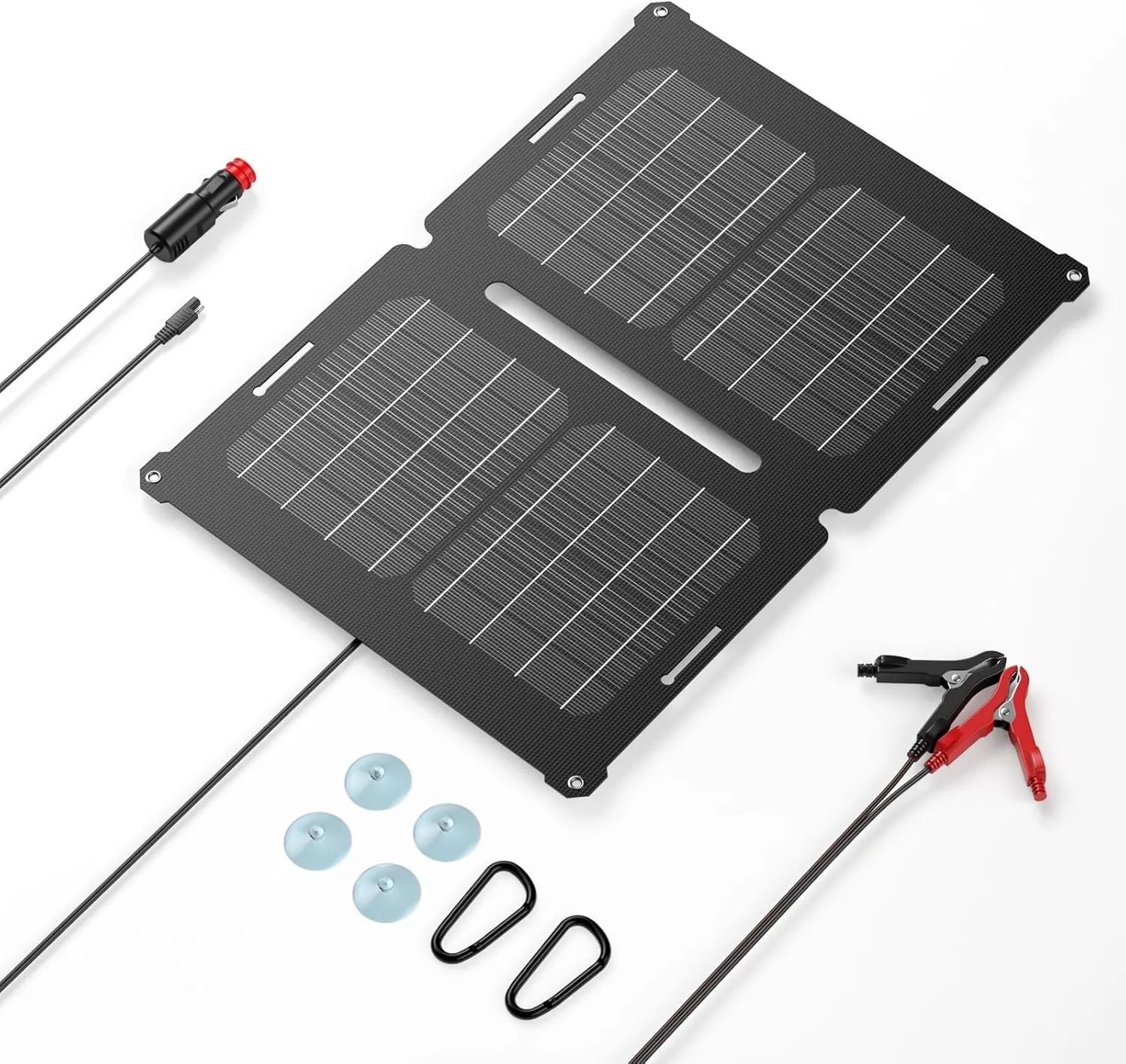 GRECELL 12V 25W Solar Battery Charger Maintainer, Portable Solar Panel Car Trickle Charger Waterproof 25 Watt Mono  SAE Cables Kit for Truck Boat RV Motorcycle Truck Marine Vehicle Battery