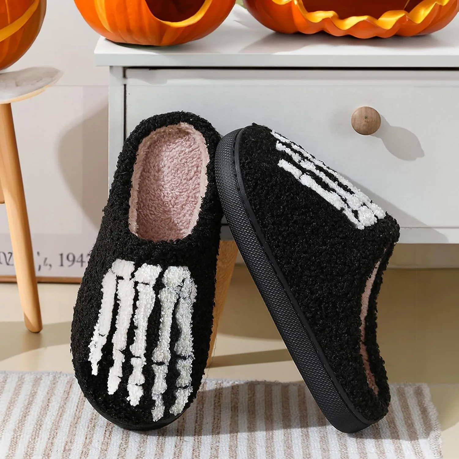 Grimace Halloween Soft Plush Comfy Slippers - Pumpkin Slippers, Slip-on, Cozy Indoor/Outdoor, Fluffy for Women & Men