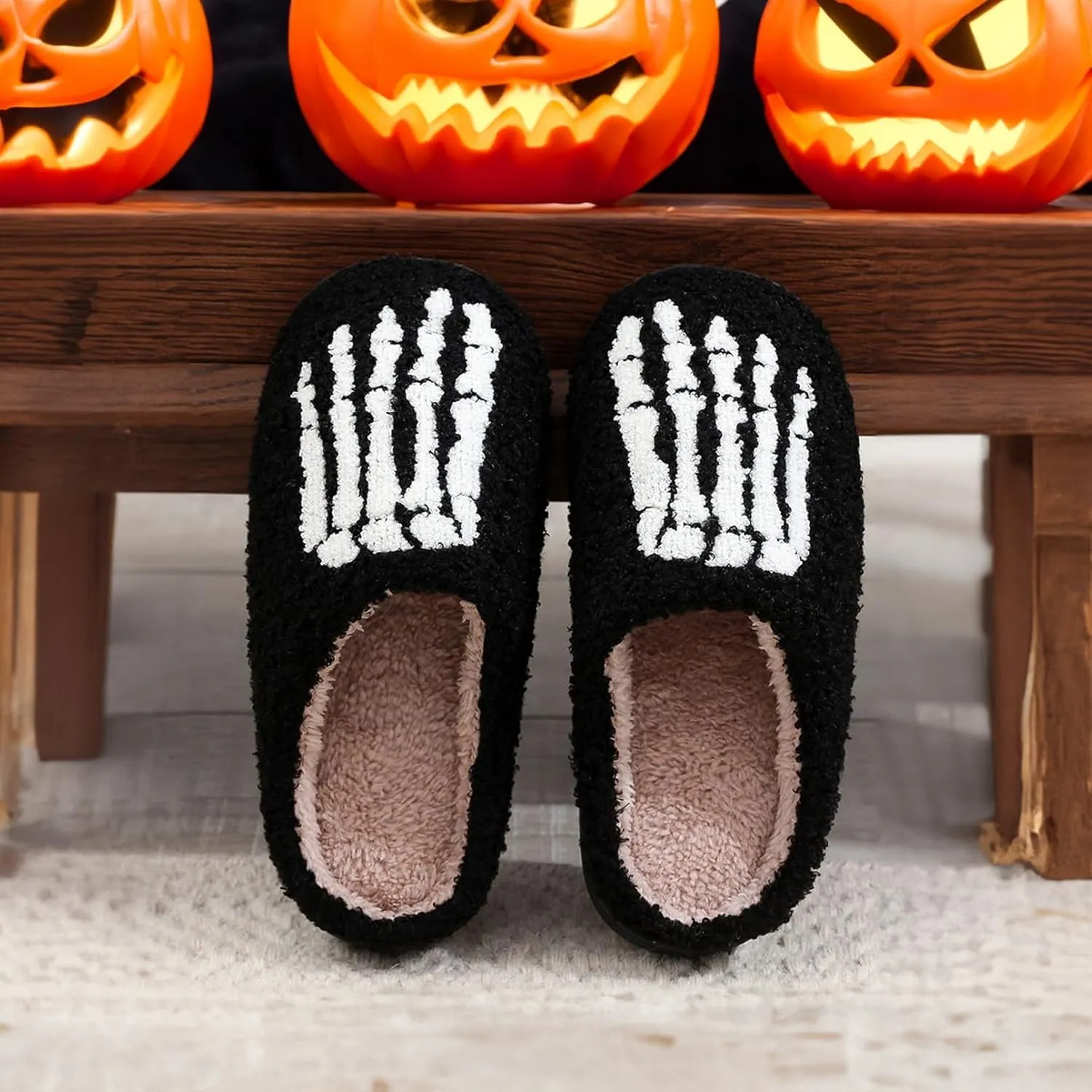 Grimace Halloween Soft Plush Comfy Slippers - Pumpkin Slippers, Slip-on, Cozy Indoor/Outdoor, Fluffy for Women & Men