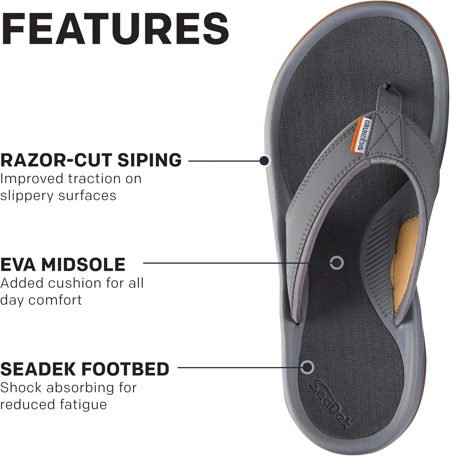 Grundéns Men’s DECK-BOSS Sandal | Durable, Supportive