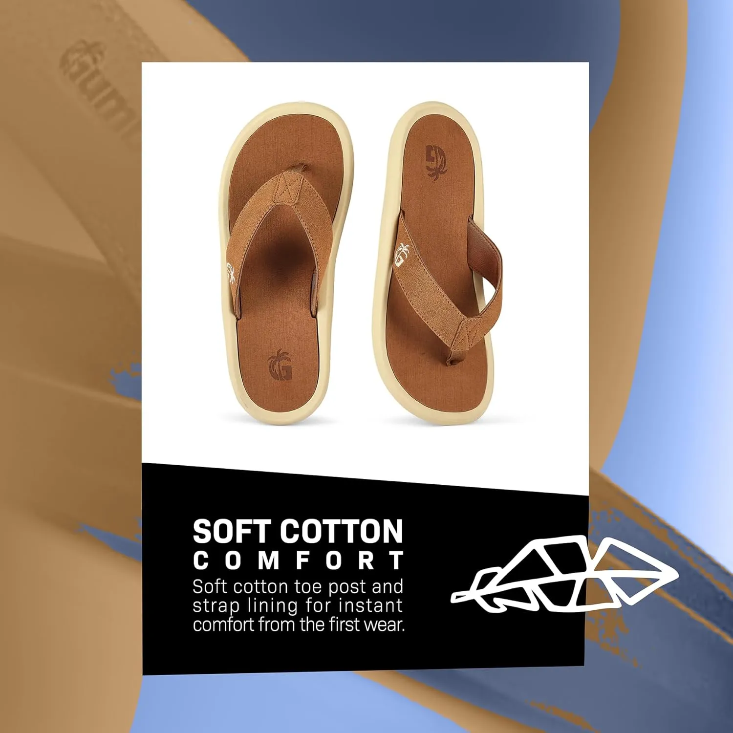 Gumbies Noosa Unisex Flip-Flop, with Arch Support Supersoft Brush EVA Footbed, Soft Cotton Backed Strap & Recycled Rubber Sole - Comfort Guaranteed