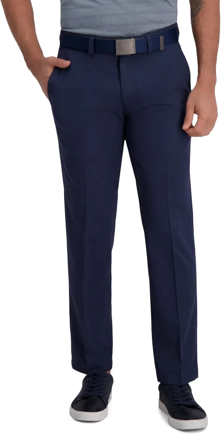 Haggar Men's Cool Right Performance Flex Straight Fit Flat Front Pant-reg. and Big & Tall