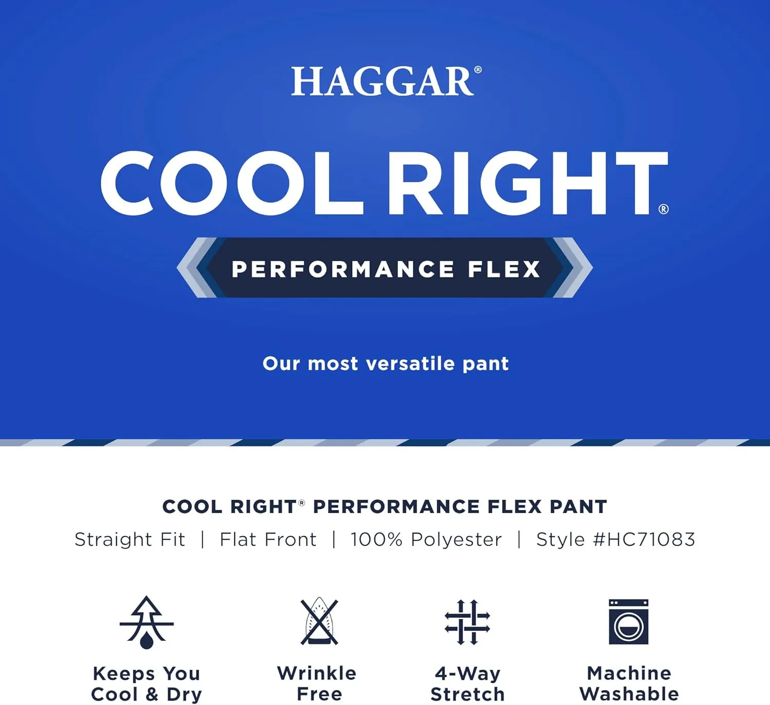 Haggar Men's Cool Right Performance Flex Straight Fit Flat Front Pant-reg. and Big & Tall