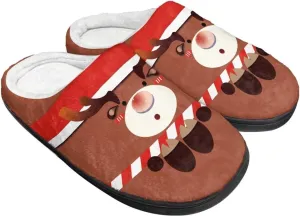 Halloween Christmas Designs Cotton Slippers for Women and Men Soft Warm Non-Slip House Slippers Travel Slippers