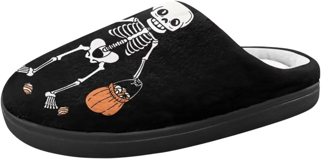 Halloween Plush Slippers for Kid Soft Slippers Floral Fluffy Fuzzy Slip-On Anti-Skid Outdoor Home Slipper for Kids