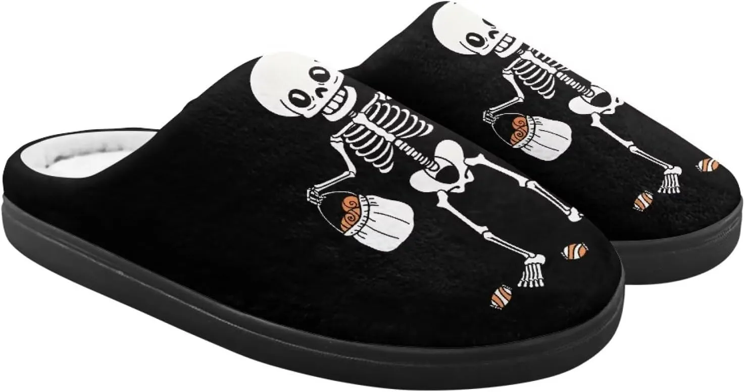 Halloween Plush Slippers for Kid Soft Slippers Floral Fluffy Fuzzy Slip-On Anti-Skid Outdoor Home Slipper for Kids