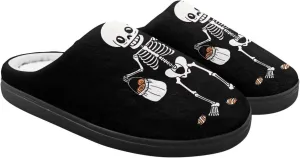 Halloween Plush Slippers for Kid Soft Slippers Floral Fluffy Fuzzy Slip-On Anti-Skid Outdoor Home Slipper for Kids