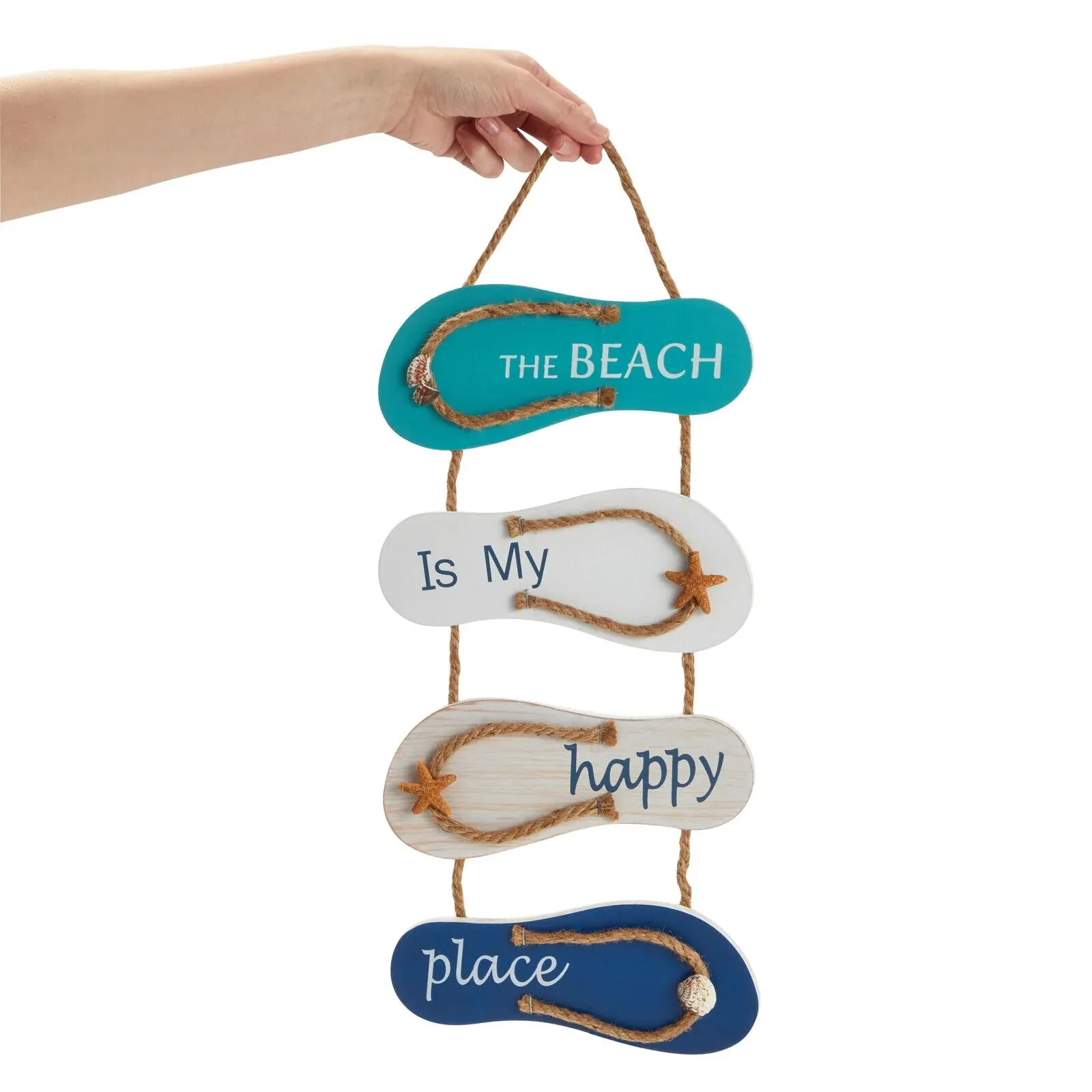 Hanging Flip Flop Beach Decor in 8.5x20 Inches in Multicolor