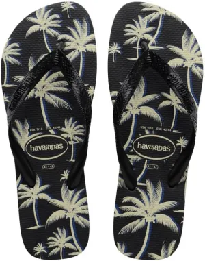 Havaianas Aloha Flip Flop Sandal - Slippers for Men - Rubber Upper-Cushioned Footbed - Synthetic Insole Black/Black/White EU 41/42 (US Men's 9/10) M